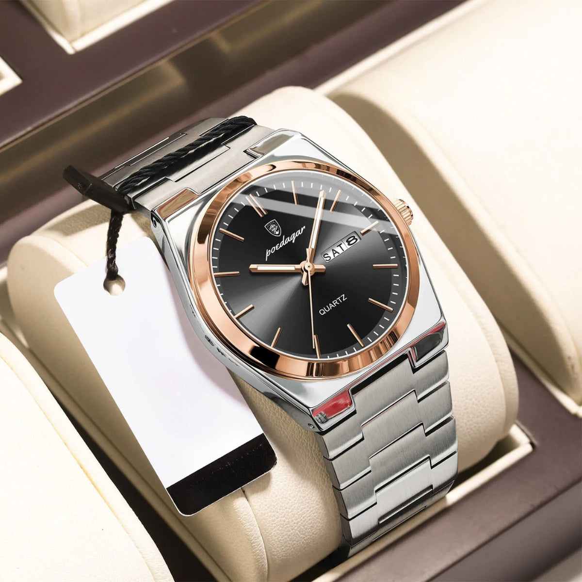 horloge in roségoud groen – close-up