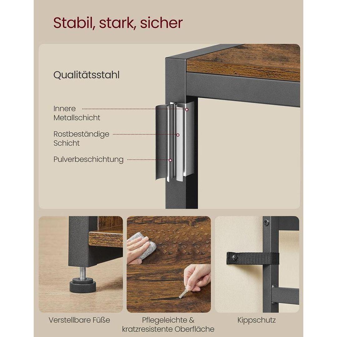 Kapstok met Bank en Schoenenrek – 4-in-1 Halmeubel van Metaal en Hout voor de Hal