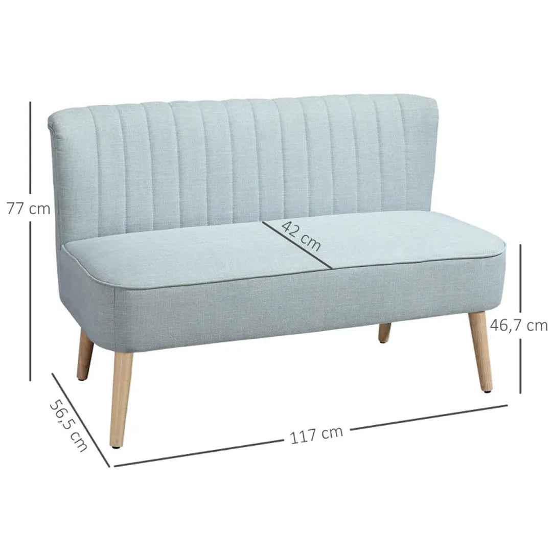2-zits bank – zachte bekleding – onderhoudsvriendelijke stof – maximaal 150 kg – 117 x 56,5 x 77 cm