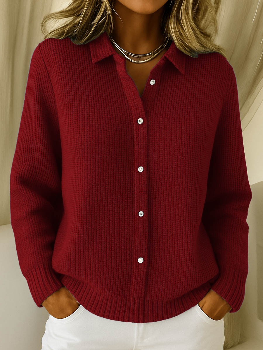 Kalmar vest in roze van katoen – detailfoto van de afwerking