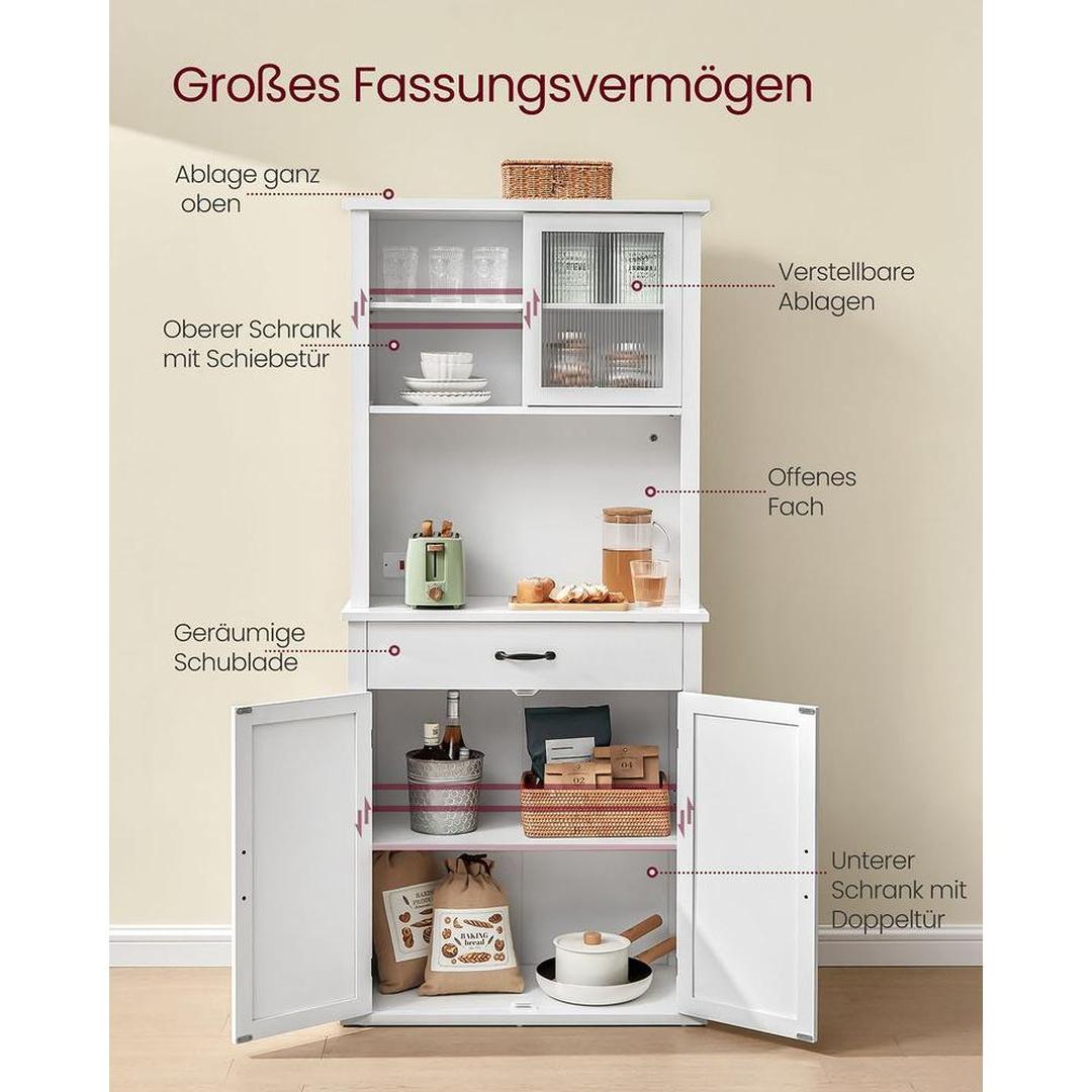Keukenkast met verlichting en stopcontact – multifunctioneel opbergmeubel – praktisch en stijlvol