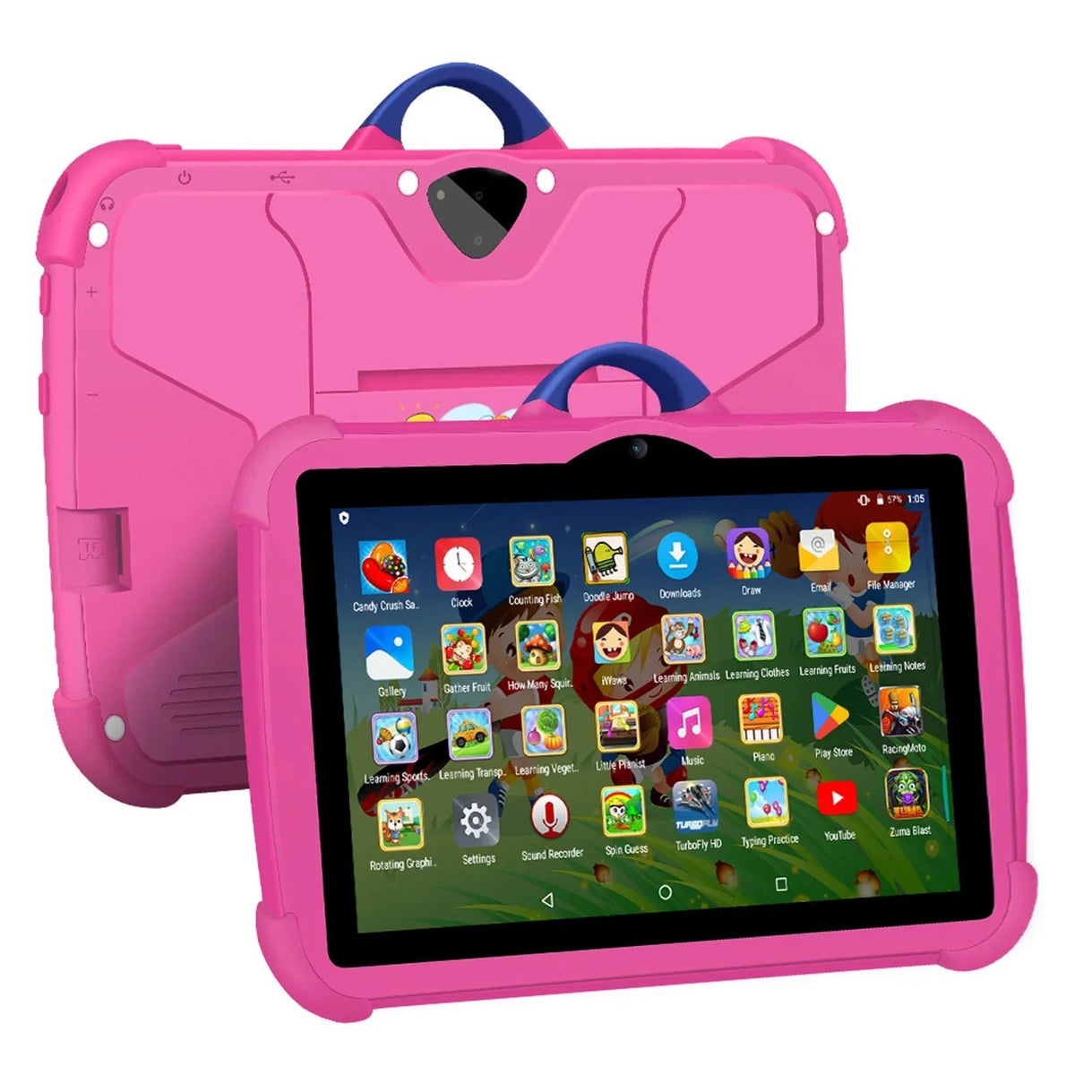 tablet in oranje – vooraanzicht
