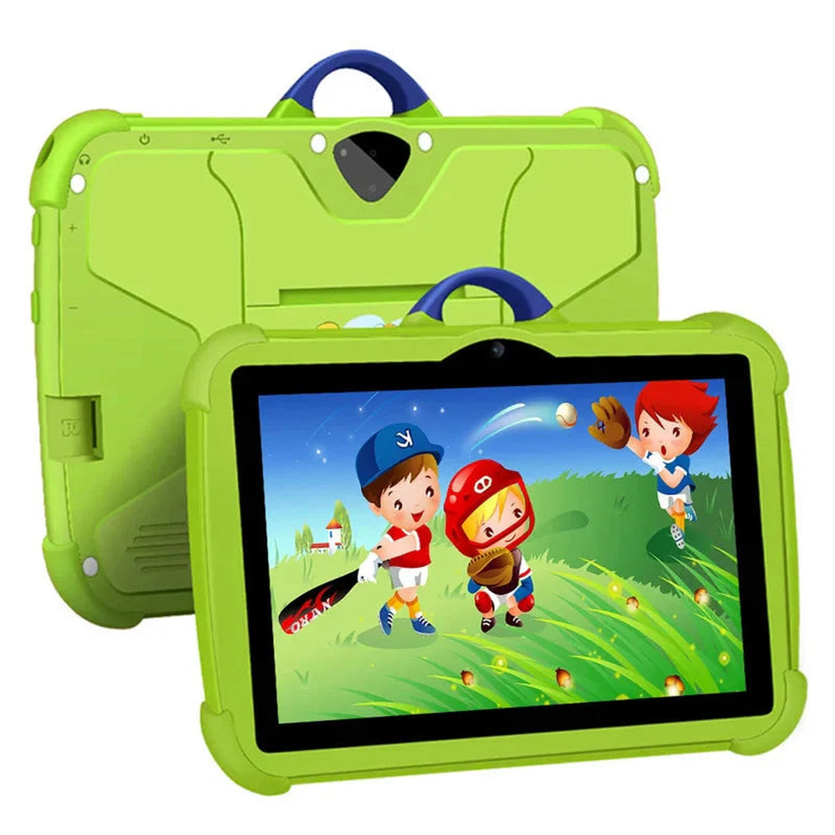tablet in blauw – detailfoto van de afwerking