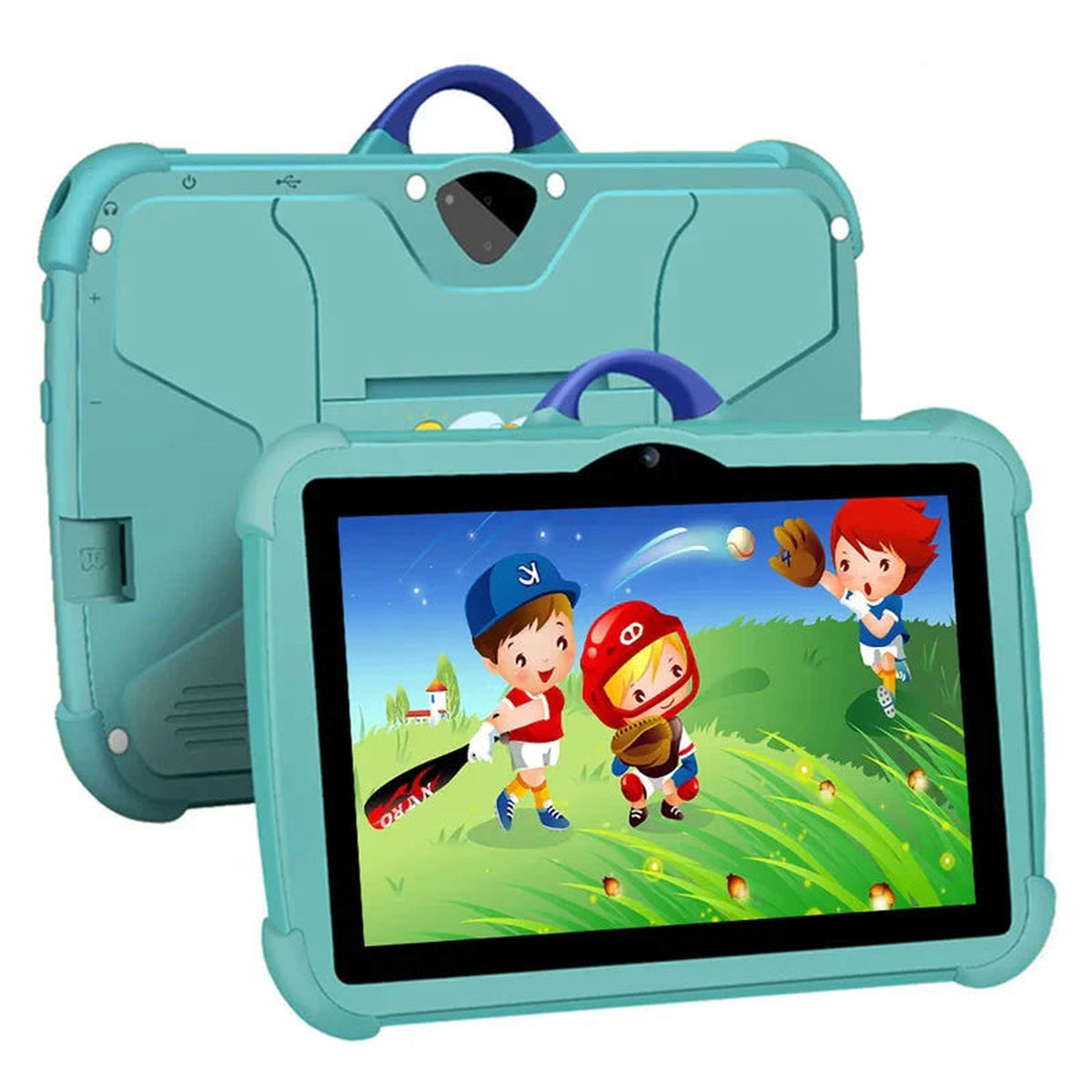 tablet in roze – van bovenaf gezien
