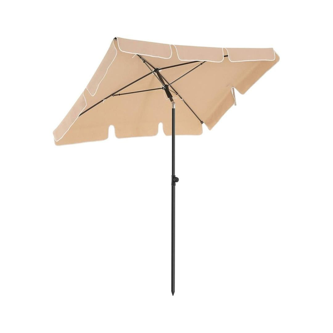 Rechthoekige parasol – kantelbaar en in hoogte verstelbaar – UPF 50+ UV-bescherming – 200x125, 230x150 of 180x125 cm