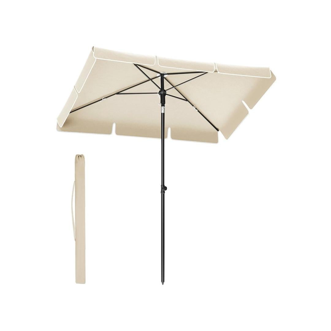 Rechthoekige parasol – kantelbaar en in hoogte verstelbaar – UPF 50+ UV-bescherming – 200x125, 230x150 of 180x125 cm