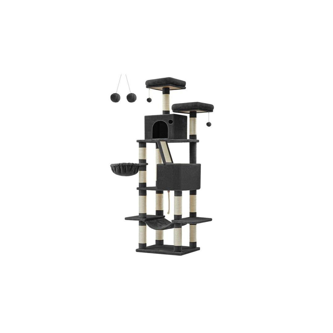 Krabpaal – 206 cm hoog – met ligplaatsen en speelzones voor katten