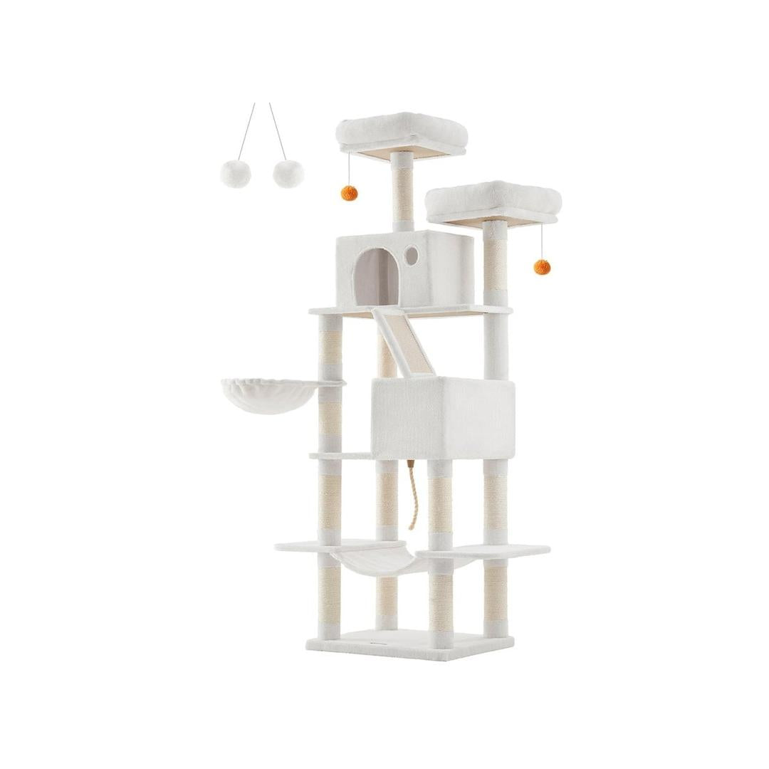 Krabpaal – 206 cm hoog – met ligplaatsen en speelzones voor katten