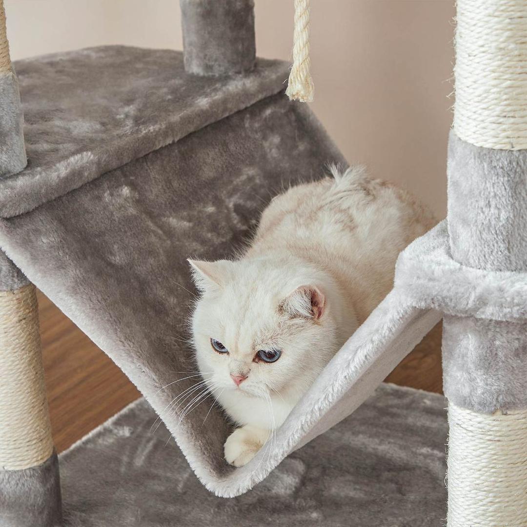 Krabpaal – 206 cm hoog – met ligplaatsen en speelzones voor katten