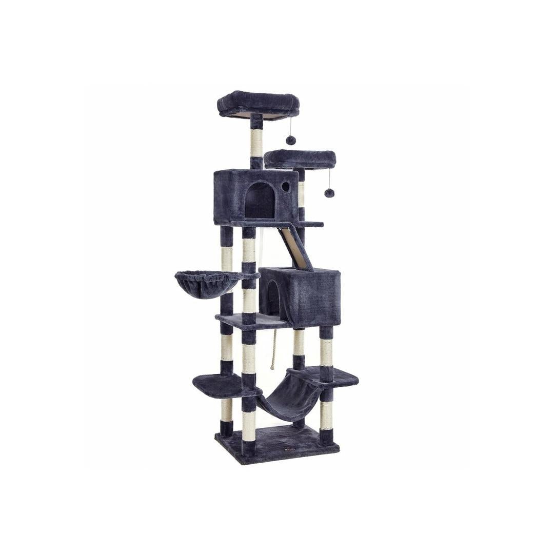 Krabpaal – 206 cm hoog – met ligplaatsen en speelzones voor katten