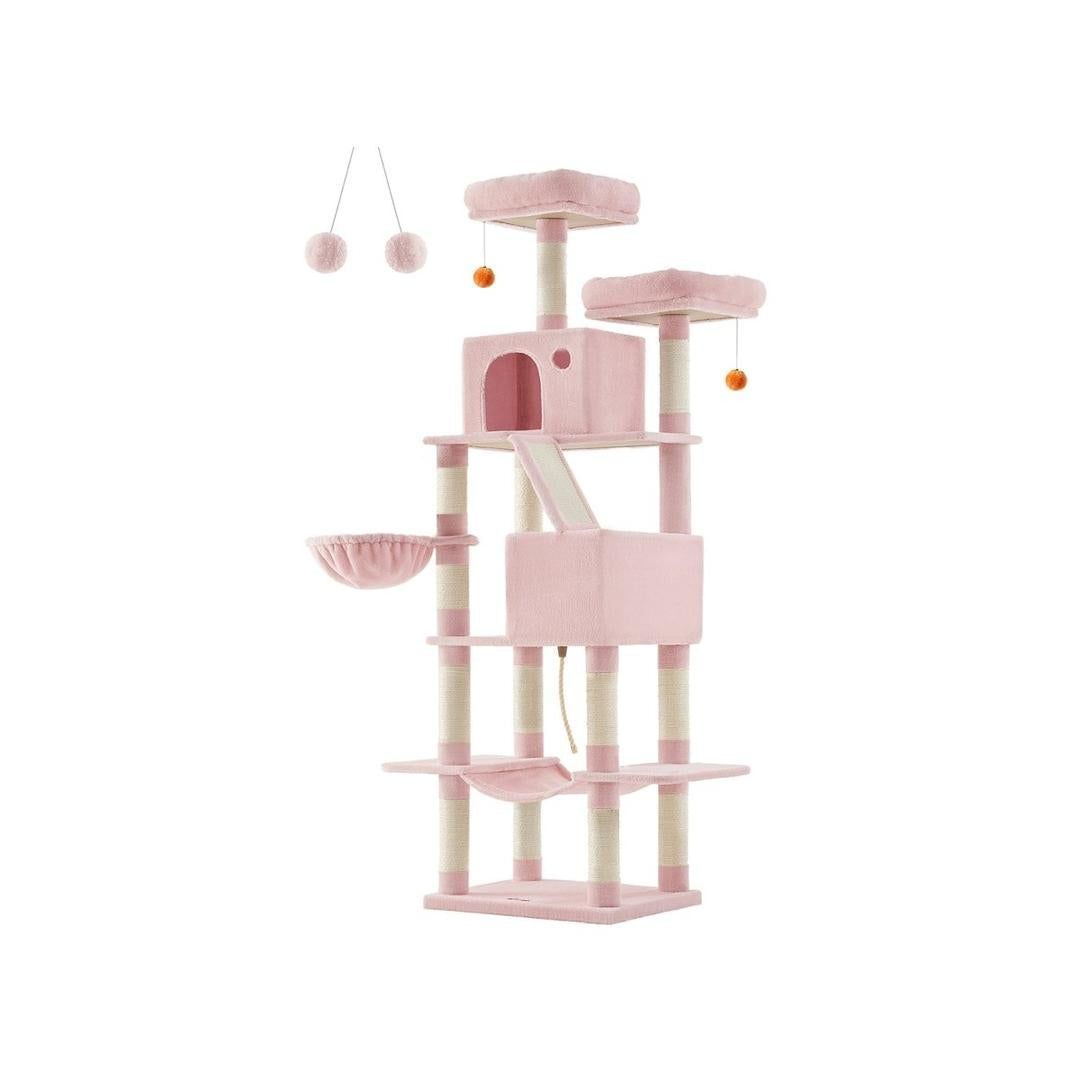 Krabpaal – 206 cm hoog – met ligplaatsen en speelzones voor katten