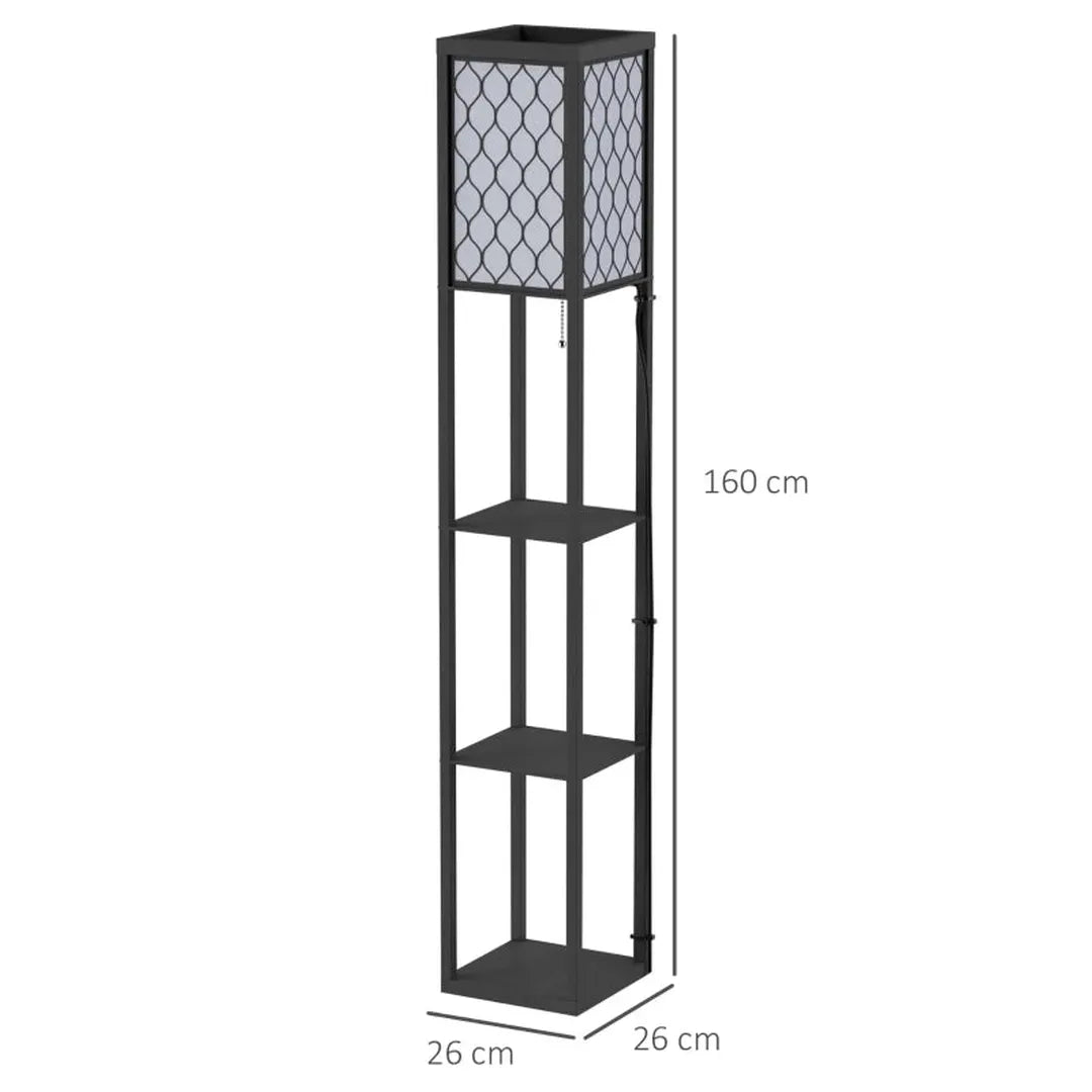 Vloerlamp met plank – staande lamp met E27 fitting – geschikt voor woonkamer en slaapkamer – exclusief lamp