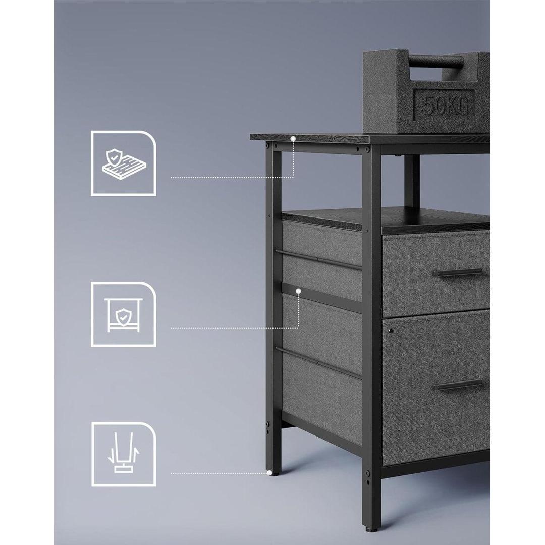 L-vormig hoekbureau met LED-verlichting en stopcontacten – gaming bureau met USB-poorten – modern design