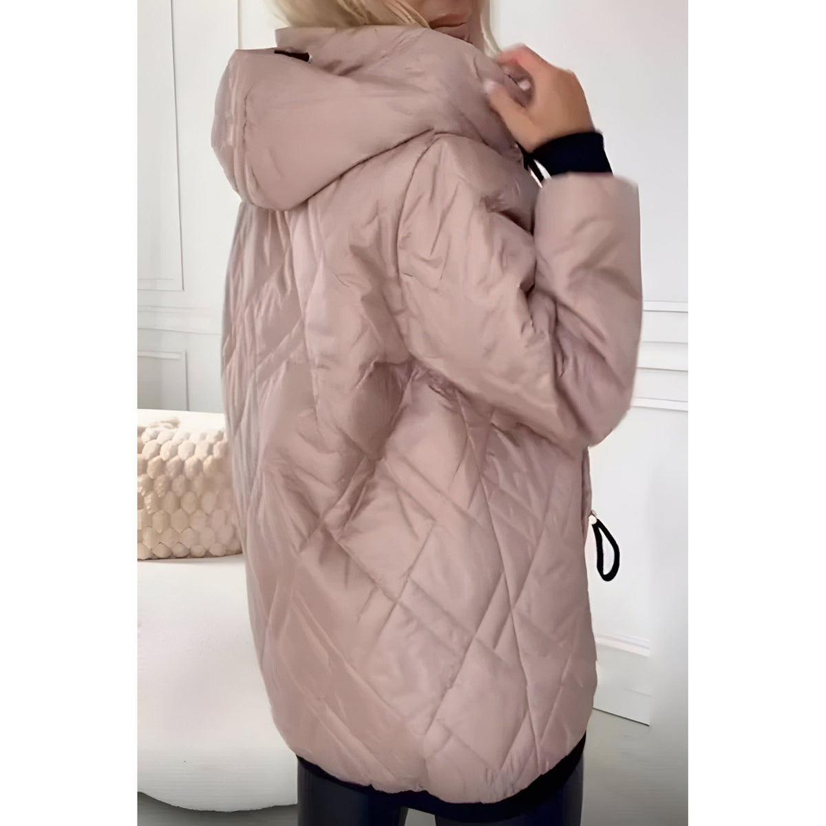 pufferjas – detailfoto van de afwerking