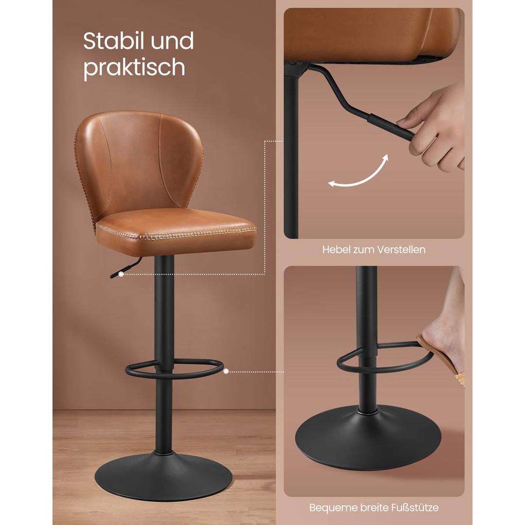 Set van 2 of 4 Luxe Barkrukken – Verstelbare Hoogte en 360° Draaibaar – Comfortabele Barstoelen voor Keuken of Eiland