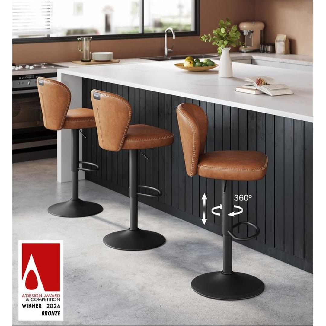 Set van 2 of 4 Luxe Barkrukken – Verstelbare Hoogte en 360° Draaibaar – Comfortabele Barstoelen voor Keuken of Eiland