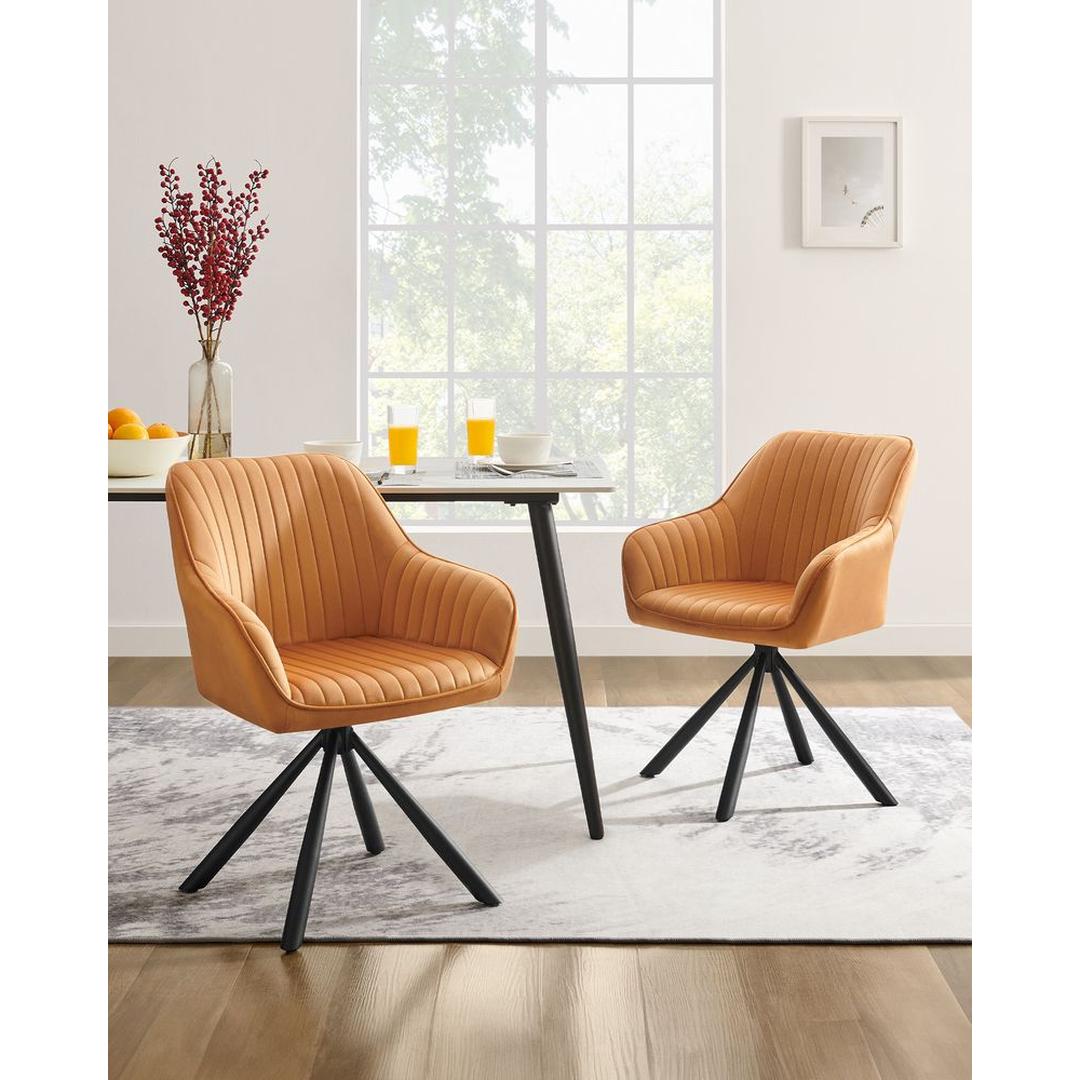 Luxe Eetkamerstoel met Armleuningen – 360° Draaibaar – Comfortabele Draaistoel voor Eetkamer of Keuken