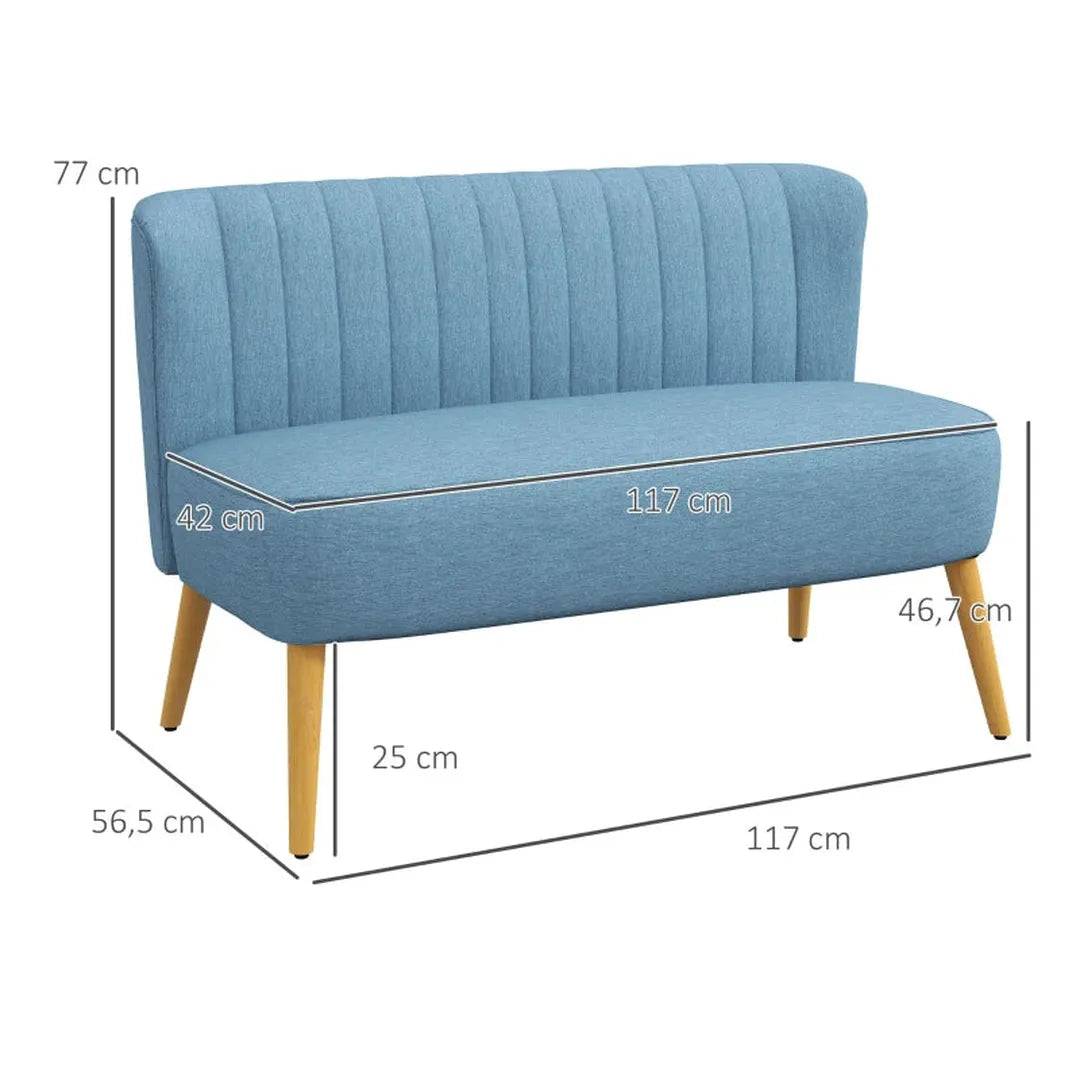2-zits bank – zachte bekleding – onderhoudsvriendelijke stof – maximaal 150 kg – 117 x 56,5 x 77 cm