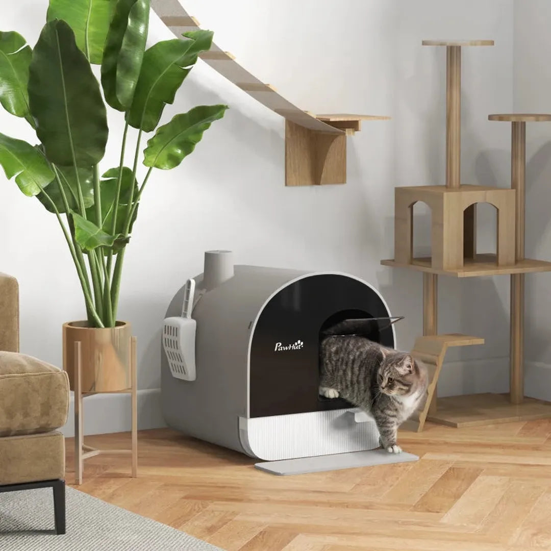 Kattenbak met filter – inclusief 1 vervangfilter en vloermat – 43 x 44 x 47 cm