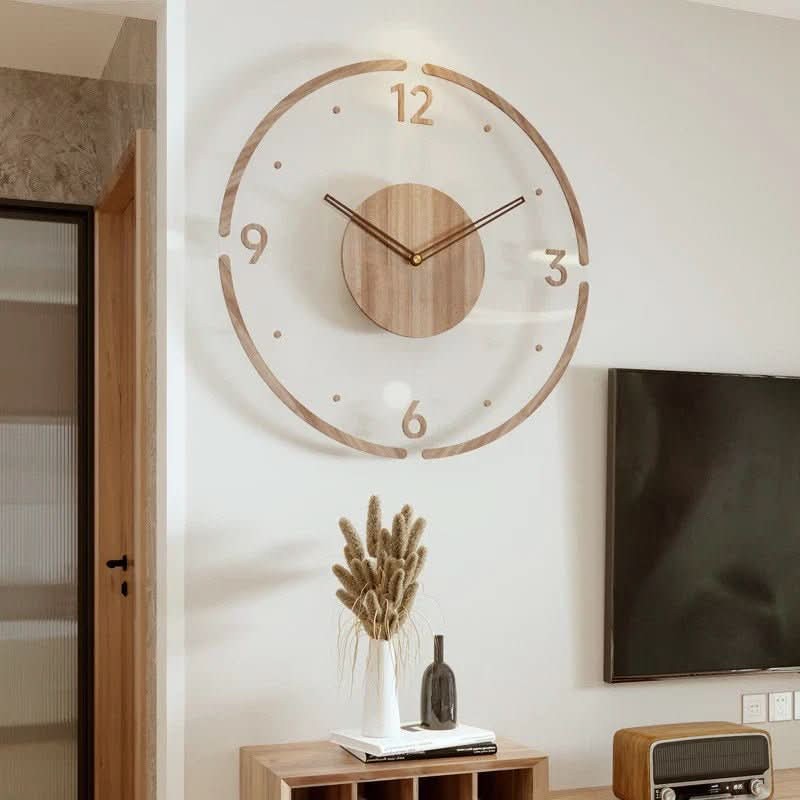 Marric wandklok van e0 quality hout – sustainable and free of harmful substances – vooraanzicht