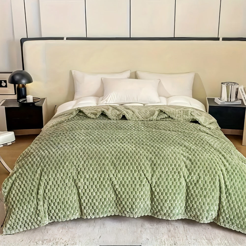 Meldra plaid in groen van polyester – vooraanzicht