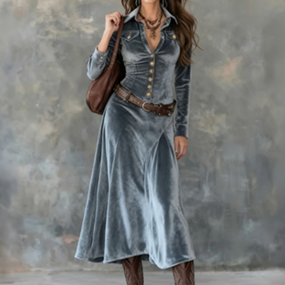 maxi-jurk – detailfoto van de afwerking