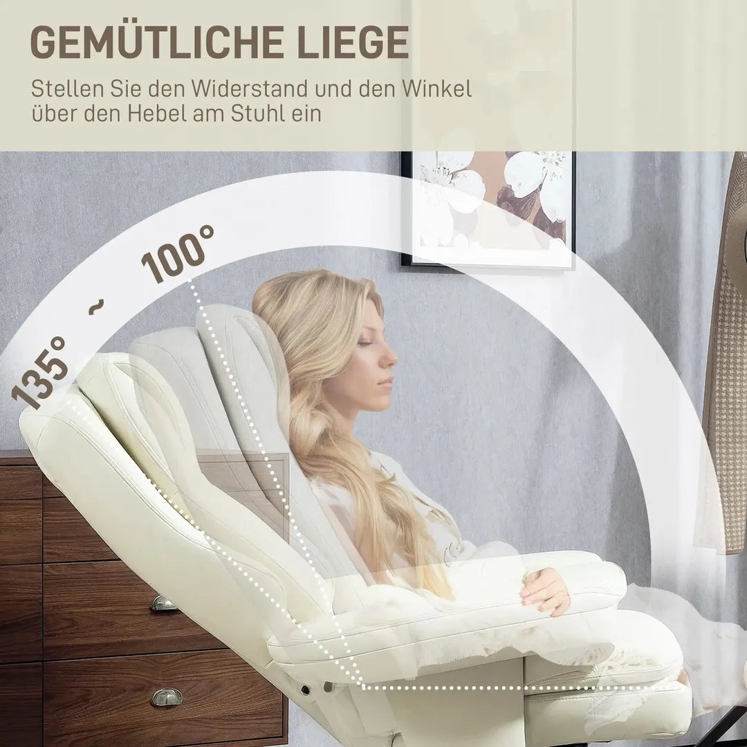Relaxfauteuil met Ottoman – Draaiend en Verstelbaar Ligbed – Zwart en Bruin Kunstleer