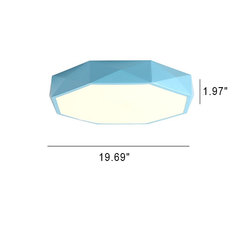 Nervik plafondlamp van ijzer, acryl – in gebruik
