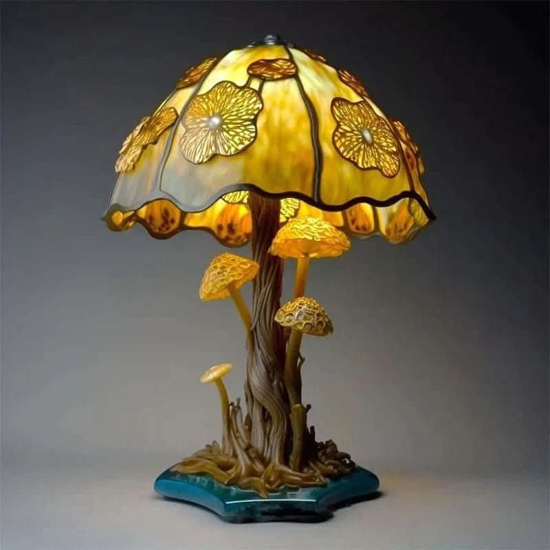 Nord2588 tafellamp van glas, resin, kunststof – close-up van het materiaal