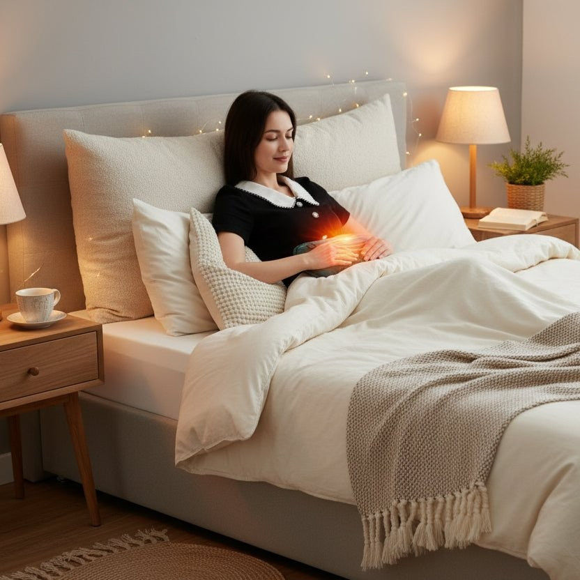 Nord3614 sierkussen in groen van light and soft 1x thermocalm heat pad 1 x usb cable – in een woonkamer
