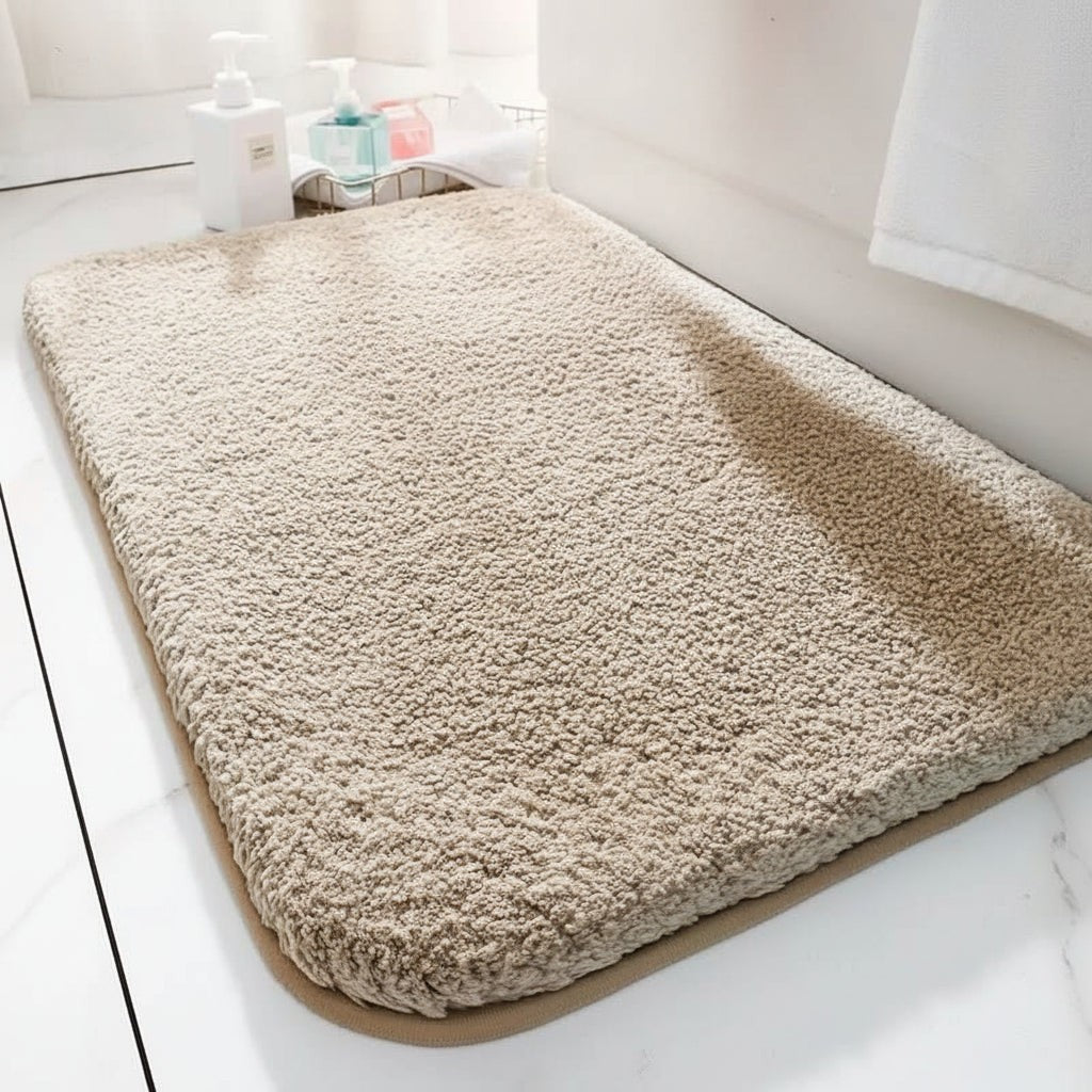 Nord4842 badmat in dark grijs van high-pile microvezel (super dense) with antislip rubber backing – vooraanzicht