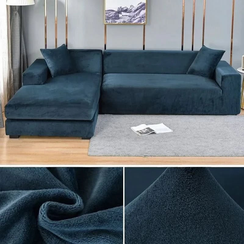 Nord531 bankhoes in pacific blauw van 100% polyester with velvety surface – vooraanzicht