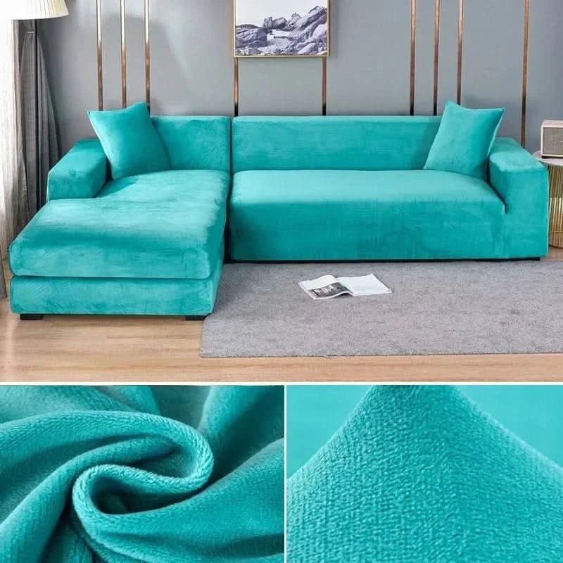 Nord531 bankhoes in beige van 100% polyester with velvety surface – in een woonkamer