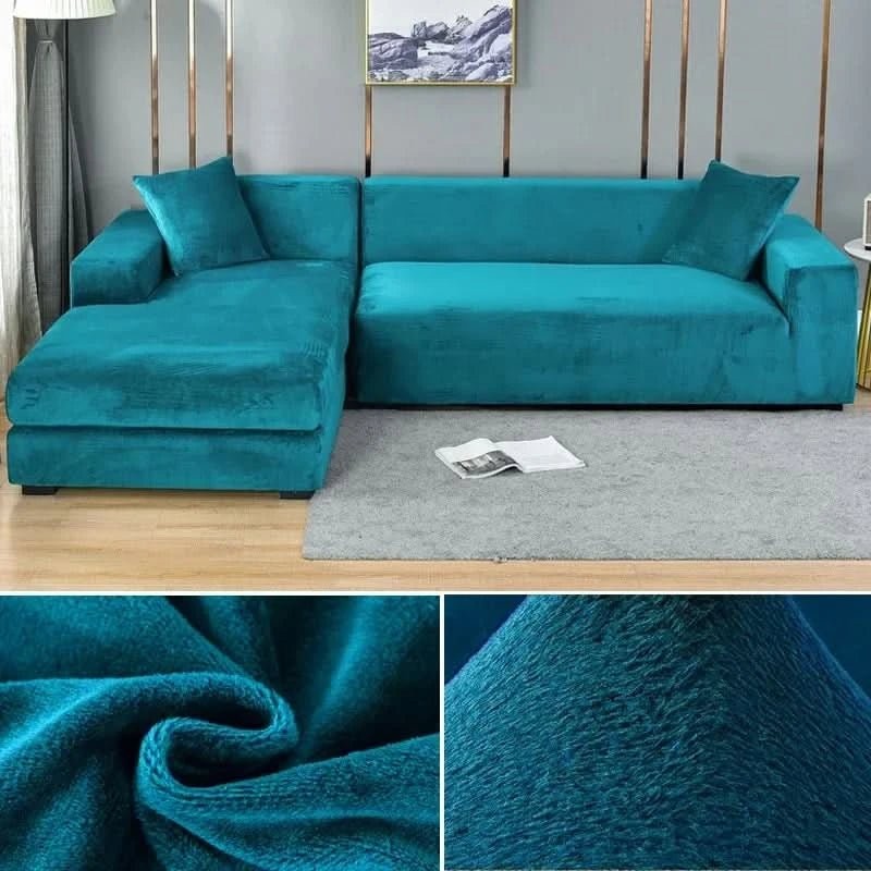Nord531 bankhoes in zwart van 100% polyester with velvety surface – detailfoto van de afwerking