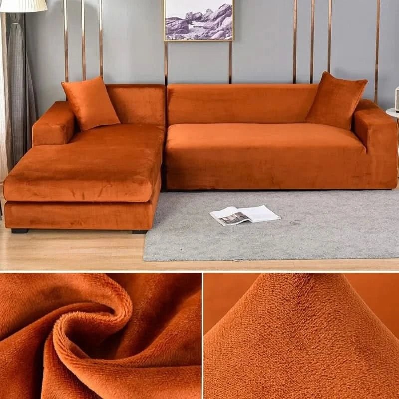 Nord531 bankhoes in wit van 100% polyester with velvety surface – close-up van het materiaal
