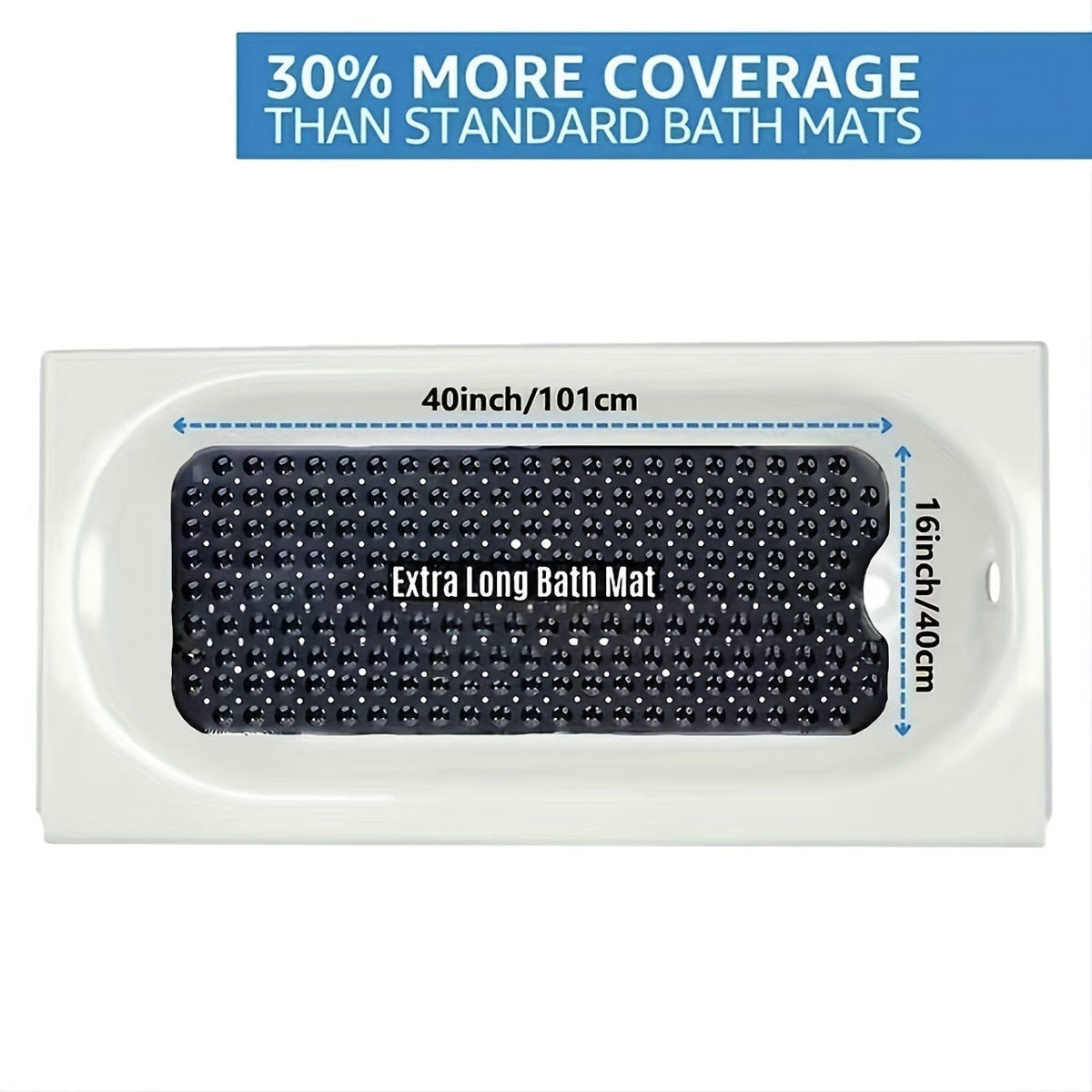 Nord6822 badmat in blauw van pvc – zijaanzicht