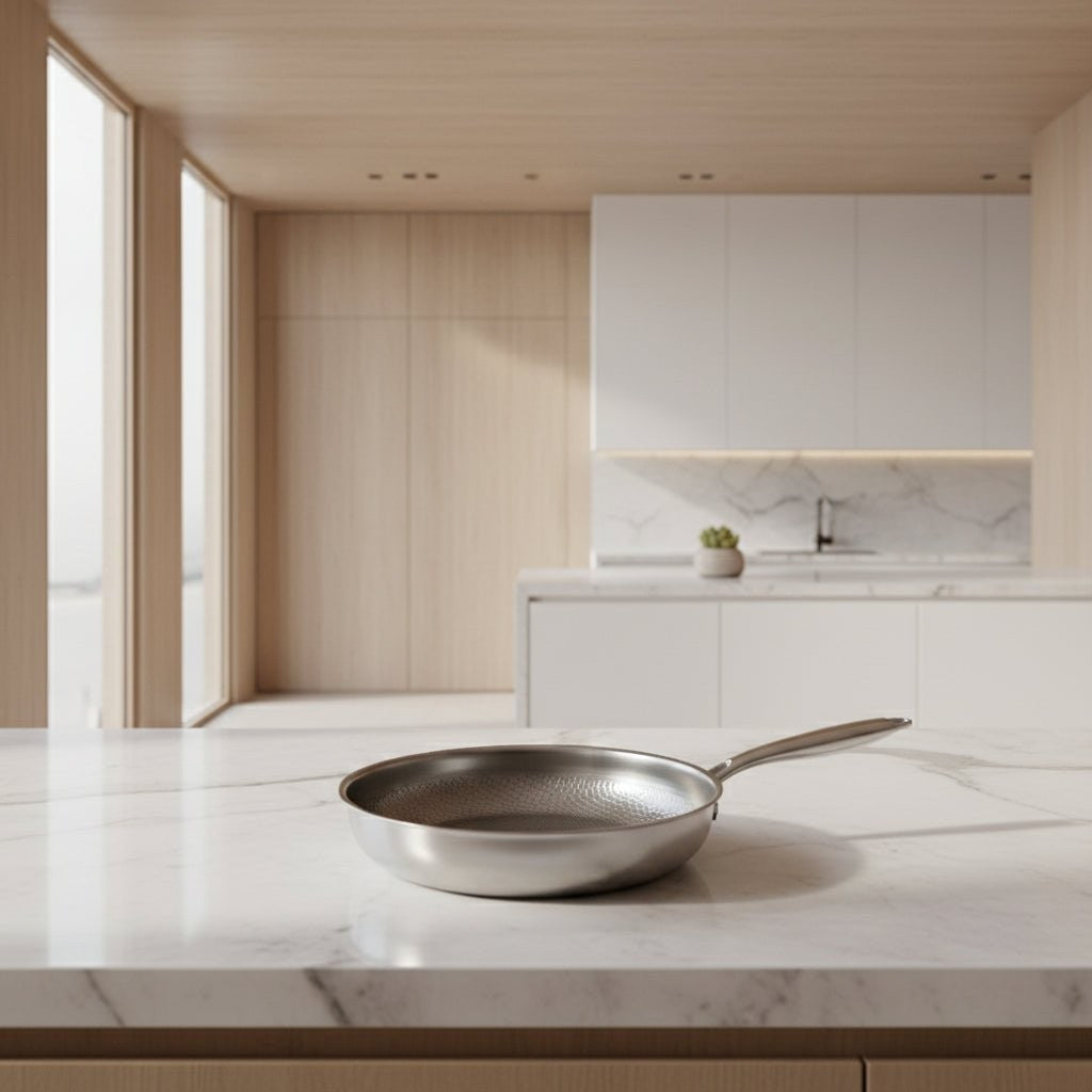 Nord7032 pan van titanium – in een woonkamer