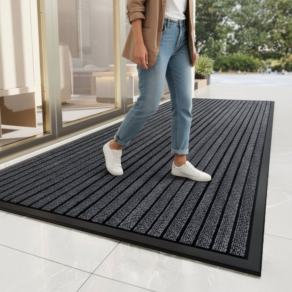 Nord7046 mat in rood van rubber, 100% polyester – vooraanzicht
