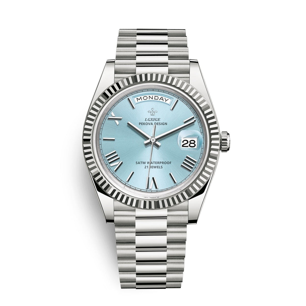 Nord8770 horloge in zwart van roestvrij staal – achteraanzicht