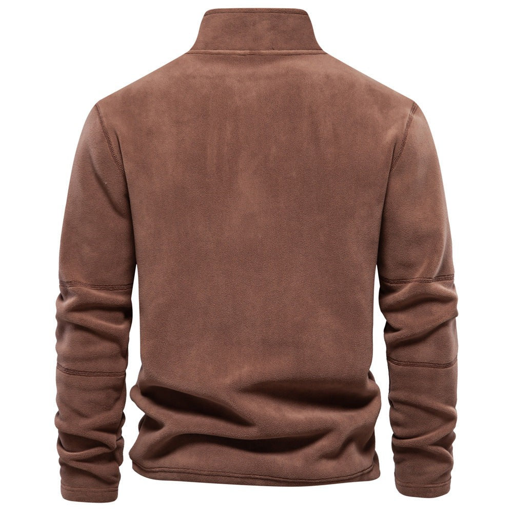 Nord9344 trui in groen van premium fleece polyester – zijaanzicht