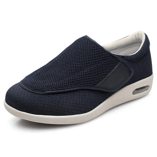 Nord9765 schoen in blauw van memory foam – detailfoto van de afwerking