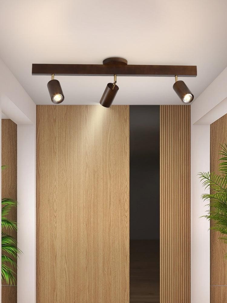 Odina plafondlamp van massief hout – vooraanzicht