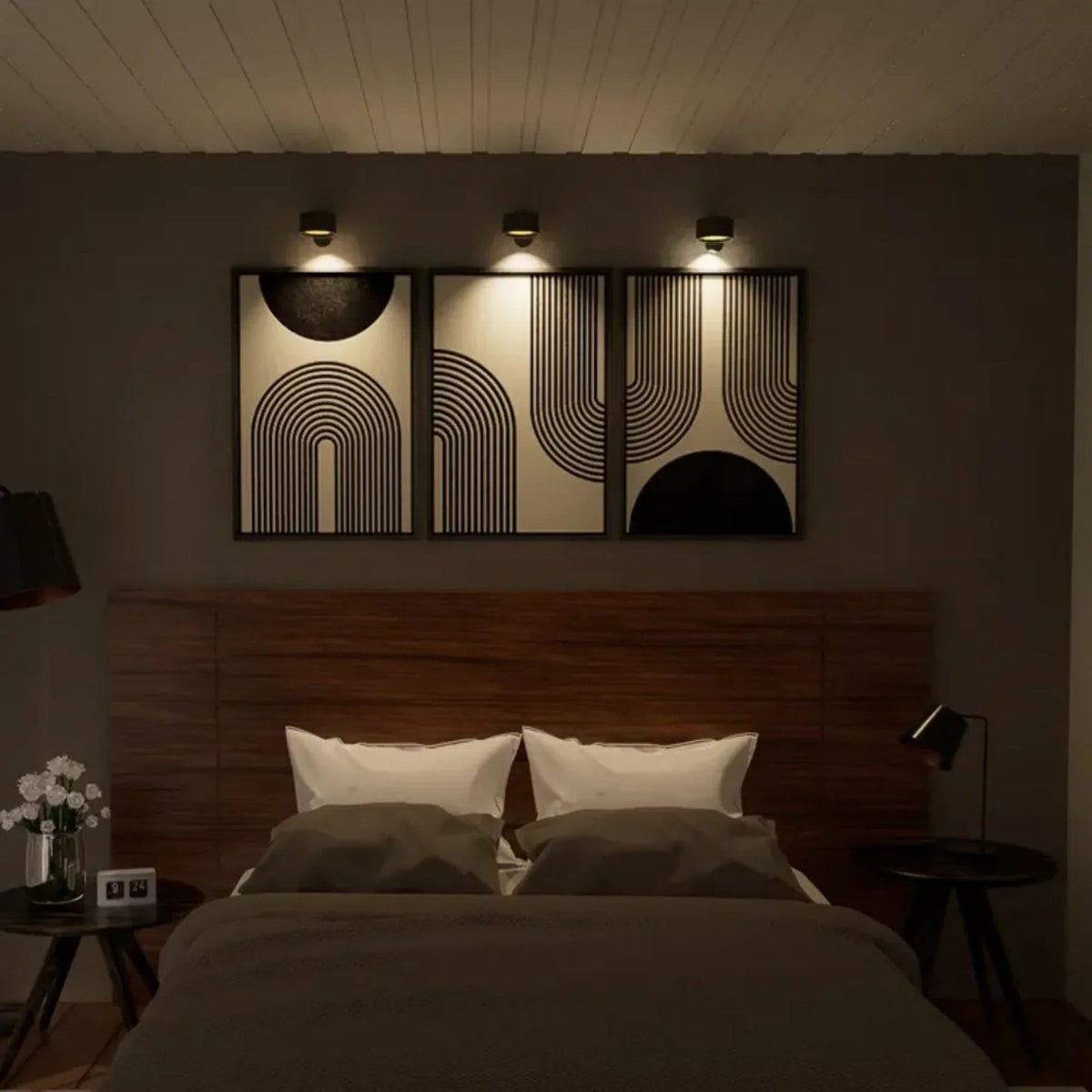 Ombra wandlamp van abs/pc-kunststof – in gebruik