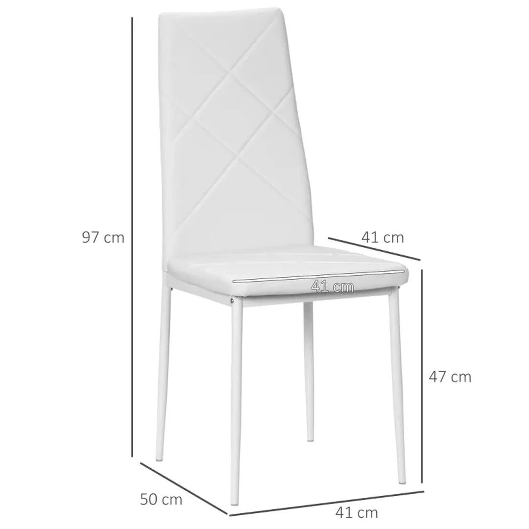 Set van 4 keukenstoelen – eetkamerstoelen – kunststof zitting – 41 x 50 x 91 cm