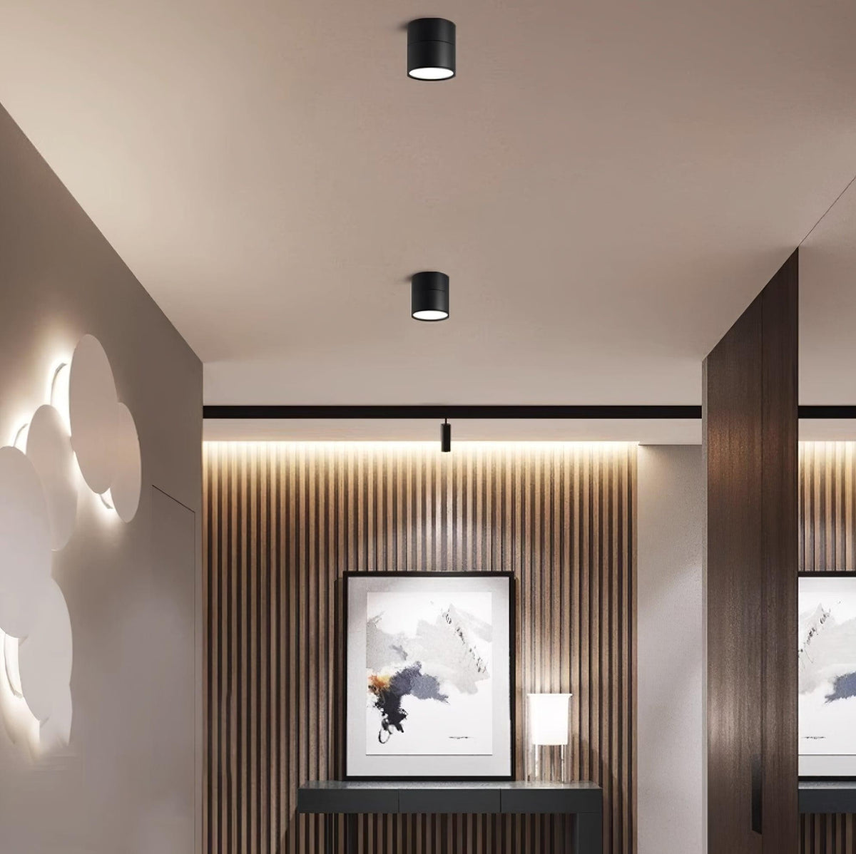 Oslund spot in wit van aluminium – in een woonkamer