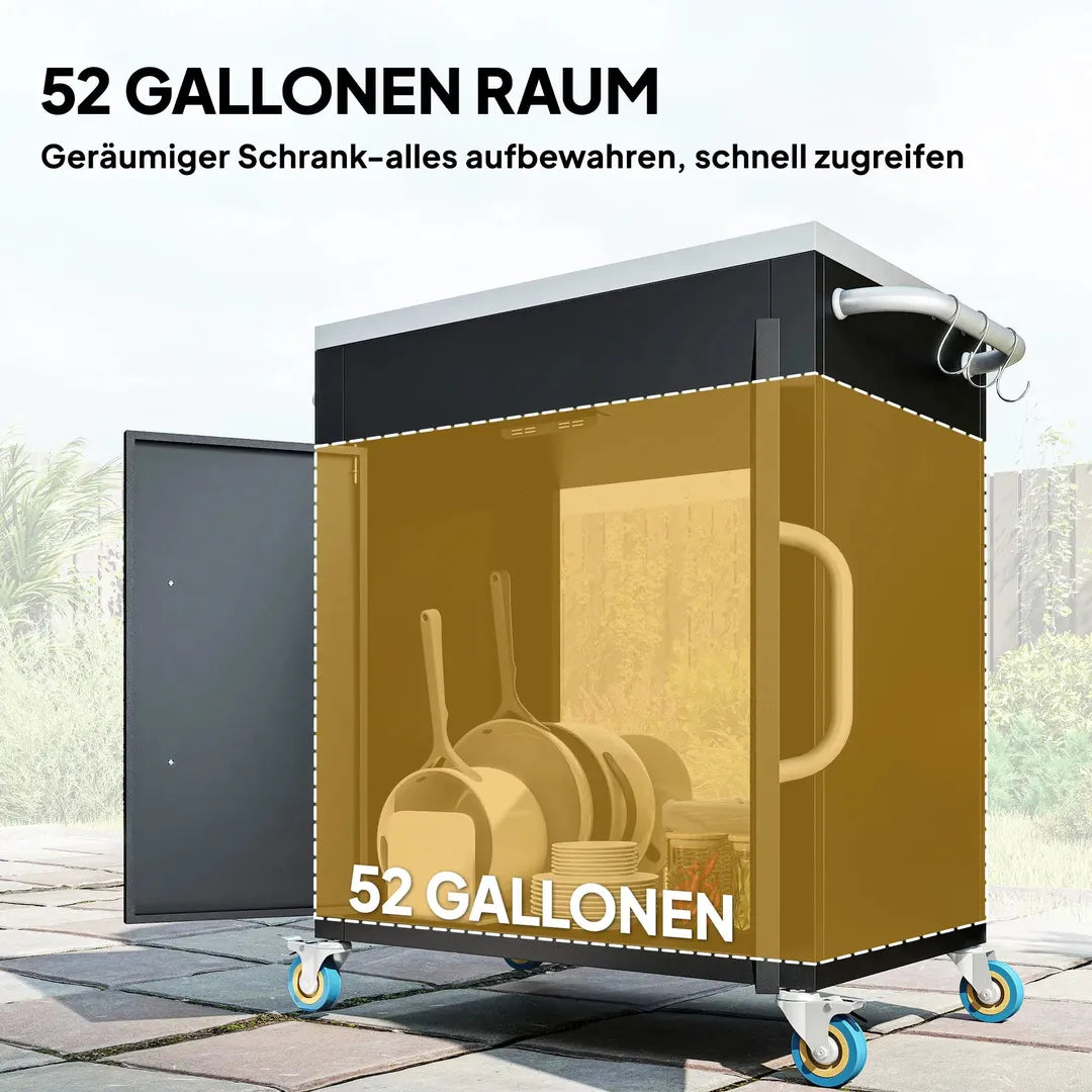 Keukentrolley met 1 Kruidenrek en 1 Handdoekhouder – 109 x 40 x 89 cm, Witte Servierwagen op Wielen