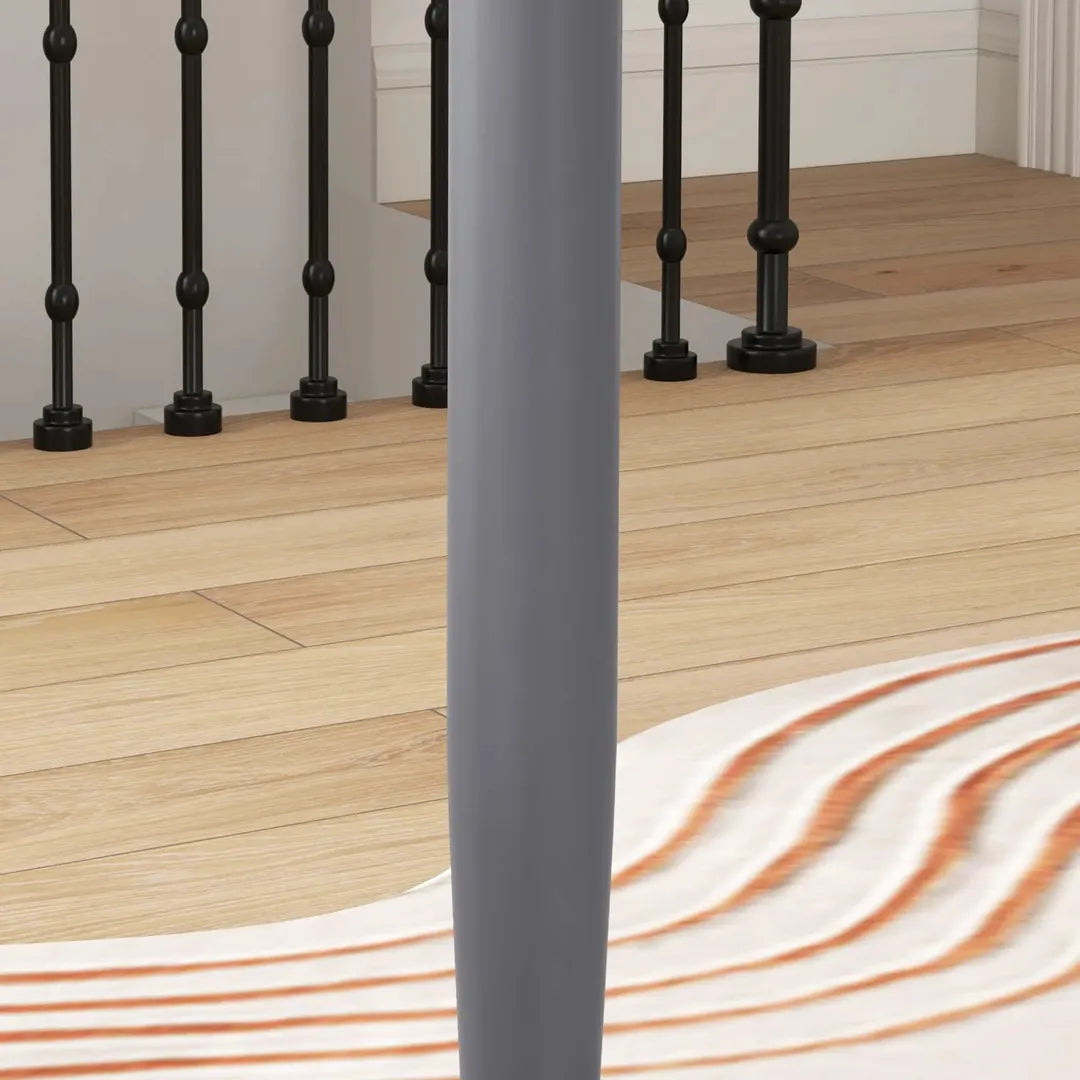 Eettafel voor 2 Personen – Rond Tafelblad Ø80 cm van MDF en Staal, Antislip, Wit, 75 cm Hoog