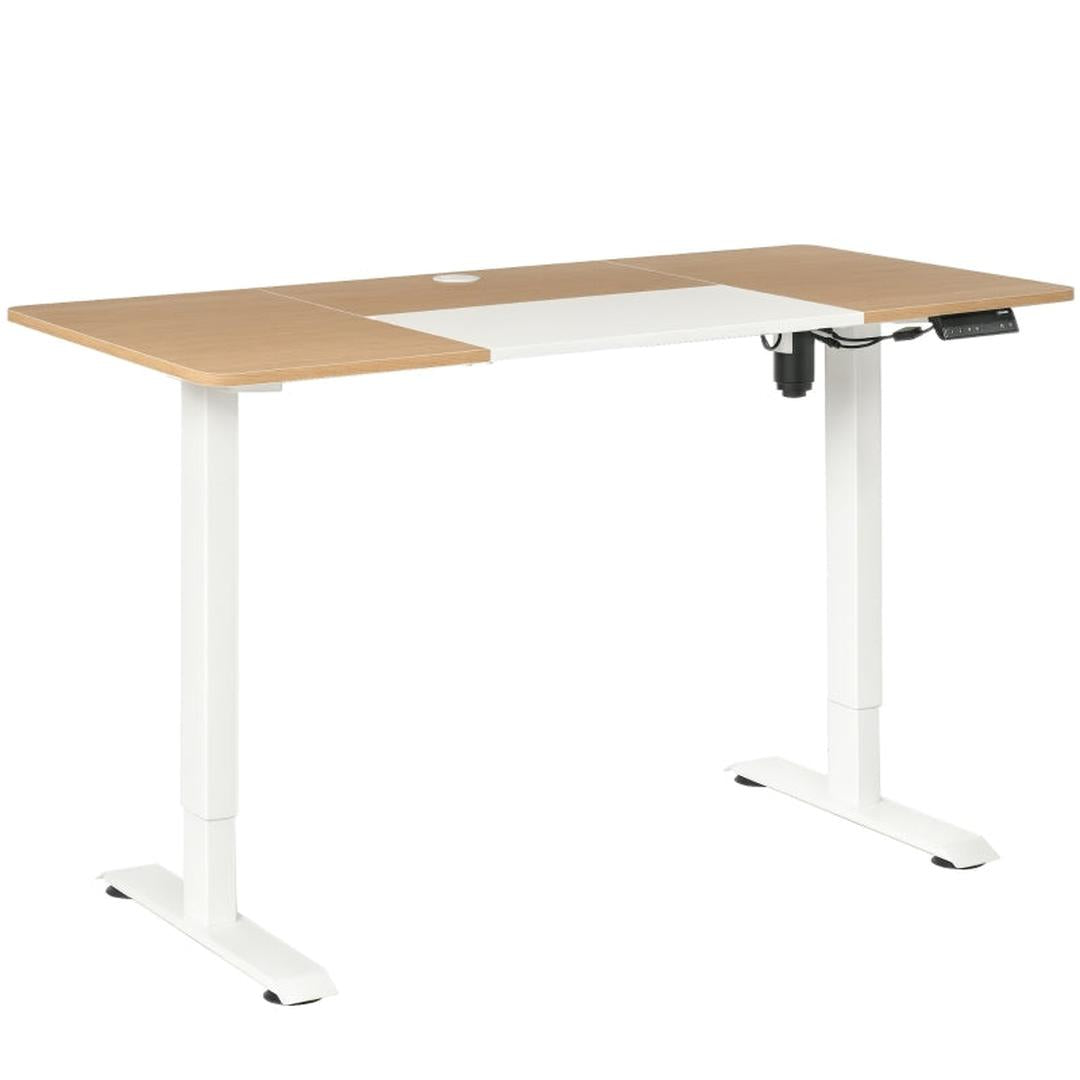 Elektrisch verstelbaar bureau wit – Zit-sta tafel 140x70 cm met geheugenfunctie, 4-delige tafelblad, anti-collisie en oververhittingsbeveiliging
