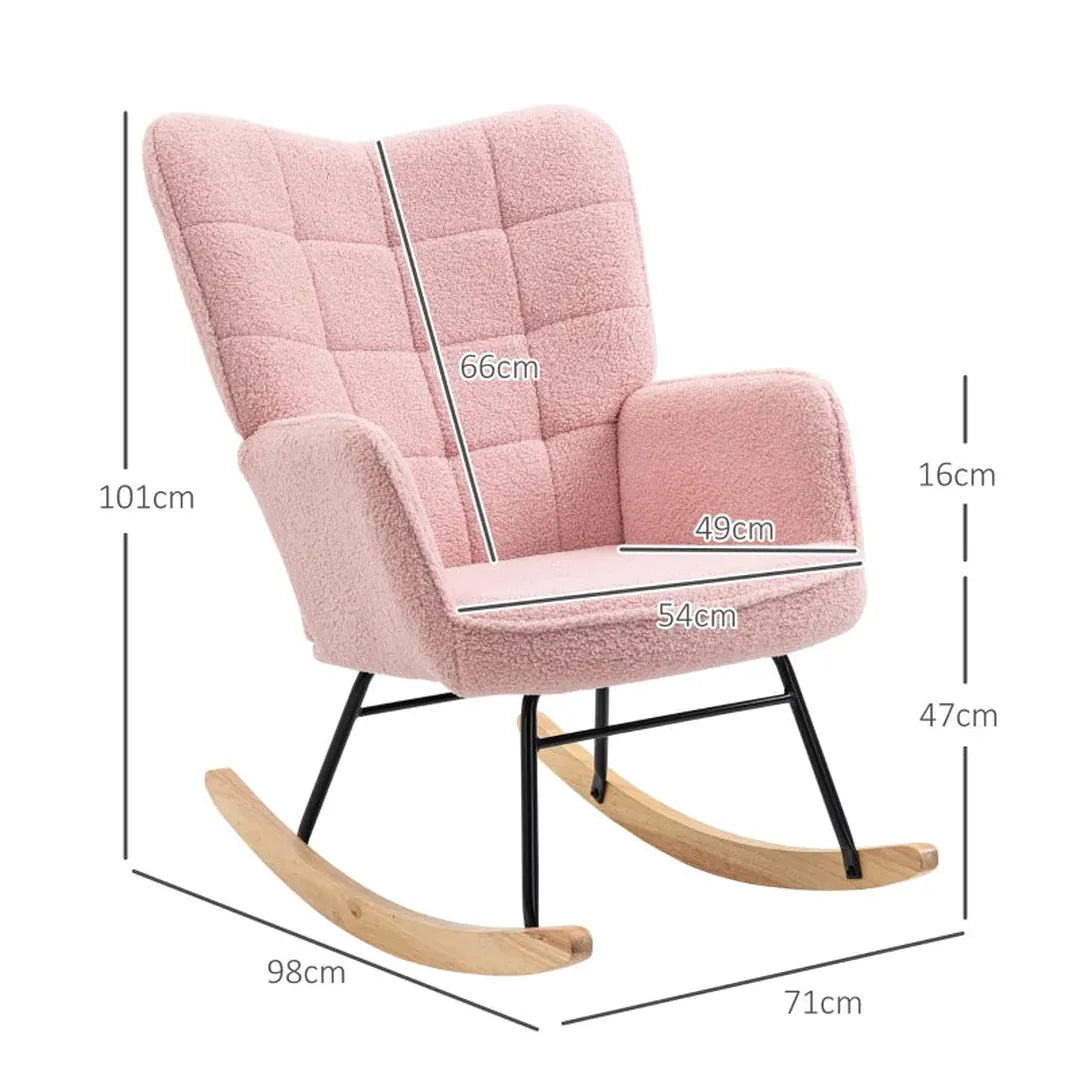 Schommelstoel van massief hout – fauteuil – 98 x 71 x 101 cm – natuurlijk hout