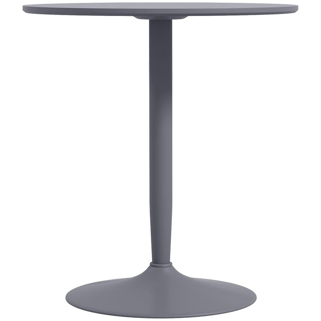 Eettafel voor 2 Personen – Rond Tafelblad Ø80 cm van MDF en Staal, Antislip, Wit, 75 cm Hoog